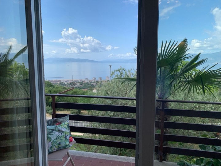 Two-bedroom apartment balcony view across Kvarner Bay