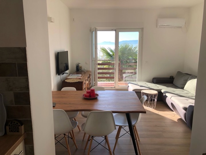 Living space with balcony view